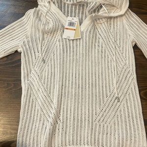 White Michael Kors knitted hoodie, never worn with tags